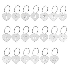 PATIKIL Number Key Tag, 25 mm Stainless Steel 1-20 Number ID Tags Keychain Hollowed Numbered Key Tags with Rings Identifiers Keys Label for Dormitory Keys House Lockers