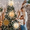 EASY JOY 14-Pointed Brown White Paper Star Lanterns Christmas Paper