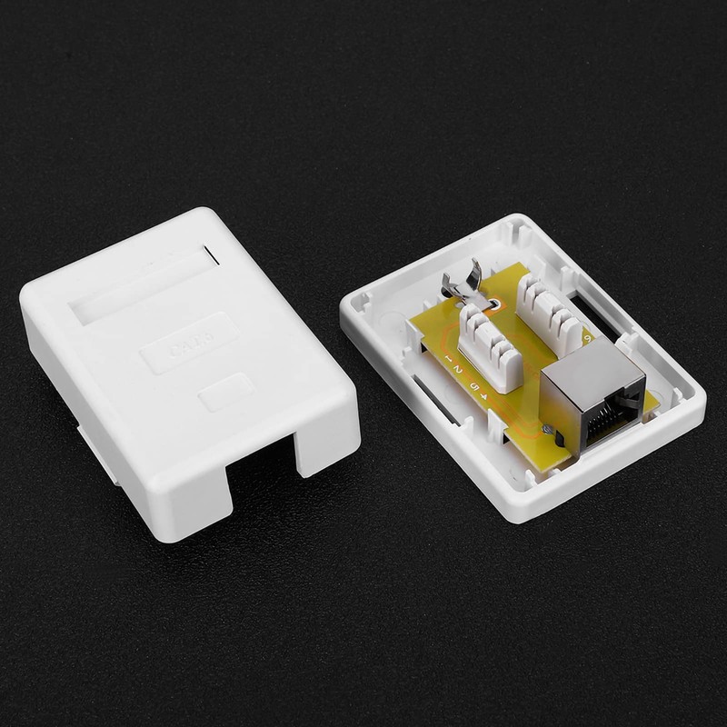 2Pcs CAT6 Surface Mount Box RJ45 8P8C Network Socket Single
