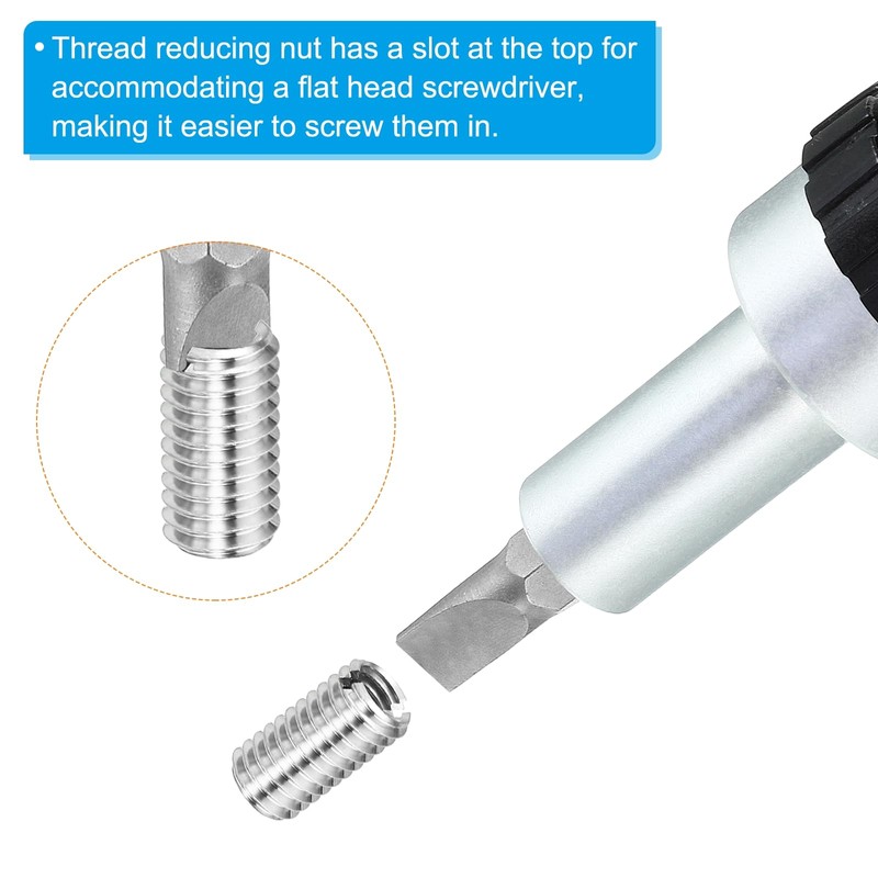 PATIKIL 6pcs M12*1.75 Male M10*1.5 Female Screw Adapter Sleeve Reducer