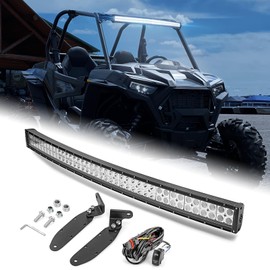 WeiSen 42" Roof LED Curved Light Bar Kit with Plug & Play Wiring Harness, 240W High Power LED Light Bar and Mounting Brackets Compatible with Polaris General XP 4 2019-2024