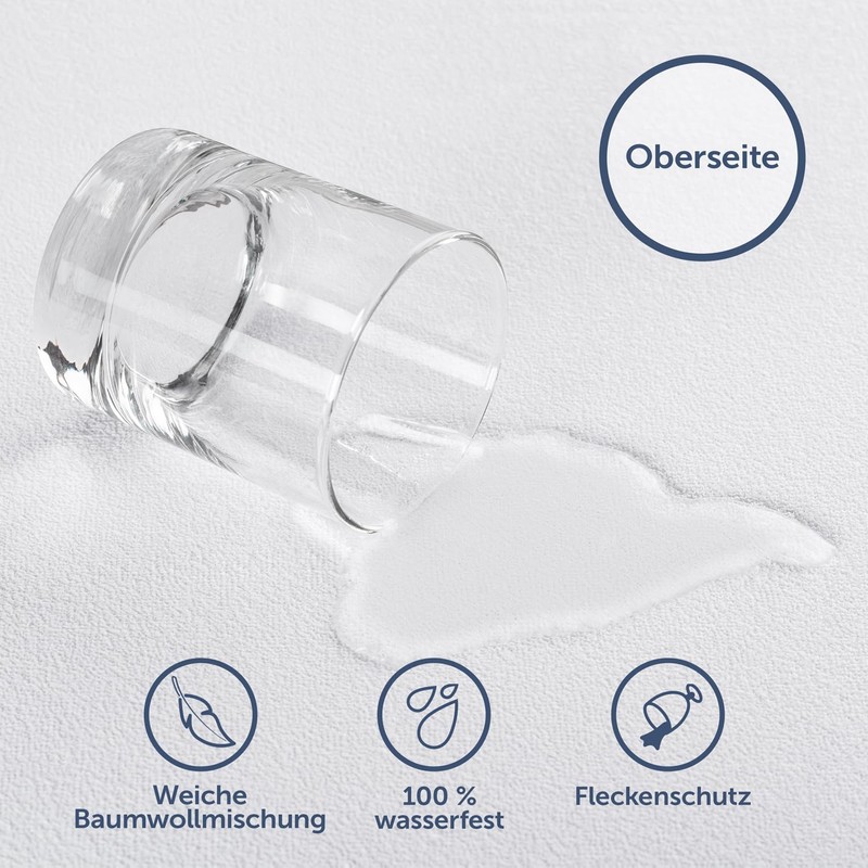 Blumtal Waterproof Mattress Protector, Oeko-Tex Certified, Breathable Mattress Topper, Tension