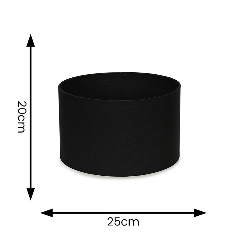 Pair of - Modern Black Fabric Cylinder Ceiling Pendant Lampshade/Table