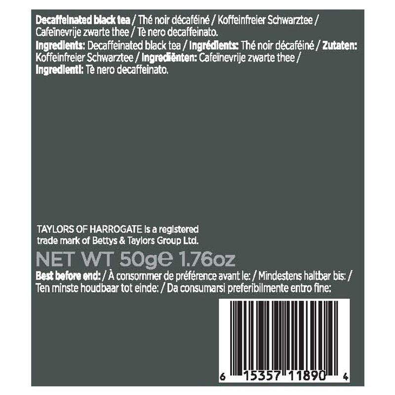 Taylors of Harrogate Decaffeinated Breakfast Tea, 20 Tea Bags (Pack