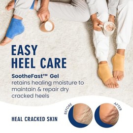Dr. Frederick's Original Calcetines hidratantes de tacón mullido – Calcetines acogedores forrados de gel para talones secos agrietados – 2 pares – Cui