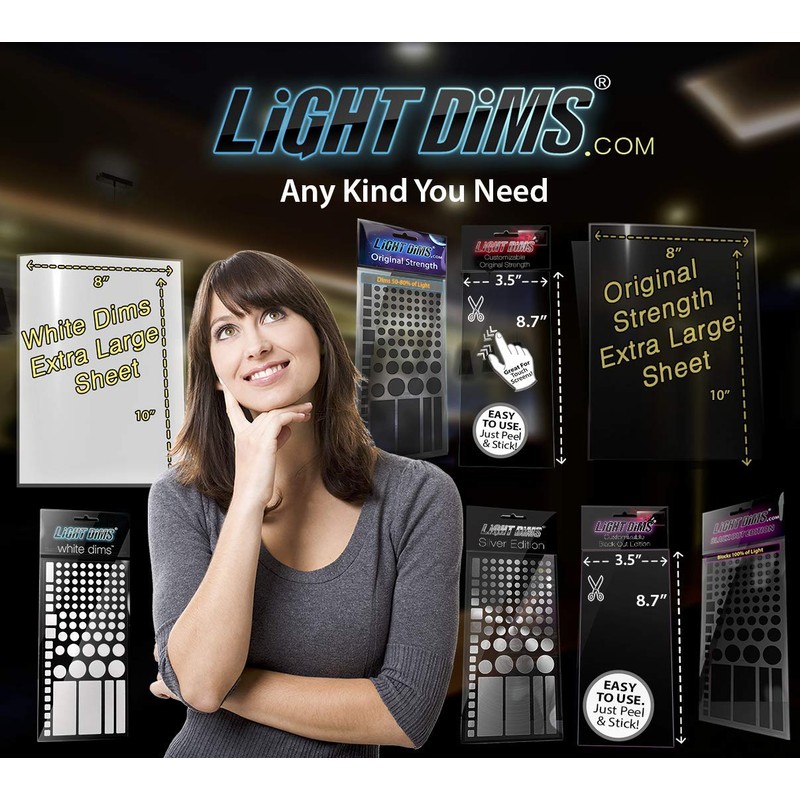 LightDims White Dims Dimming/Softening Sheets for Harsh LED Lights 8"x10.5"