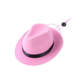 Pink Fedora Hat for Dogs Cats Pets Adjustable Smart Prop Cosplay Fun Accessory for Costumes Photo Shoots Parties Novelty Gift