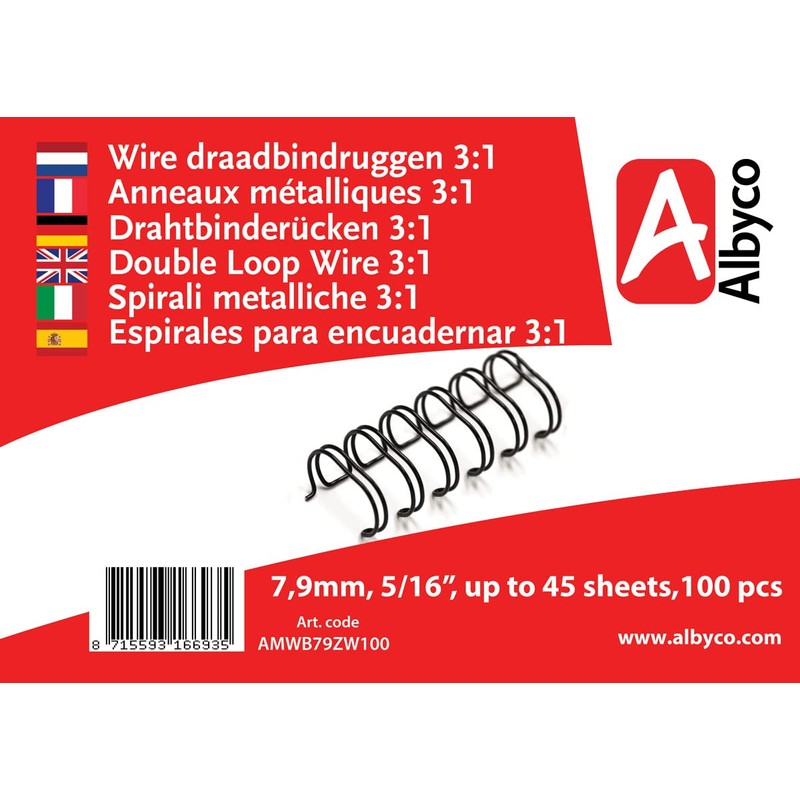 Albyco - Wire-O Wire Binding Combs - 7.9 mm -