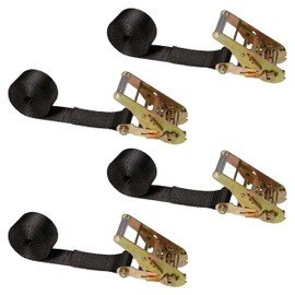 US Cargo Control Endless Ratchet Straps (4-Pack), 2 Inch Wide x 20 Foot Long, Black, 3,333 lbs Working Load Limit, Hookless Ratchet Straps