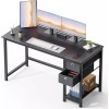 NEWBULG 40-47" Computer Desk with Storage Drawers,Small Office Desk Modern