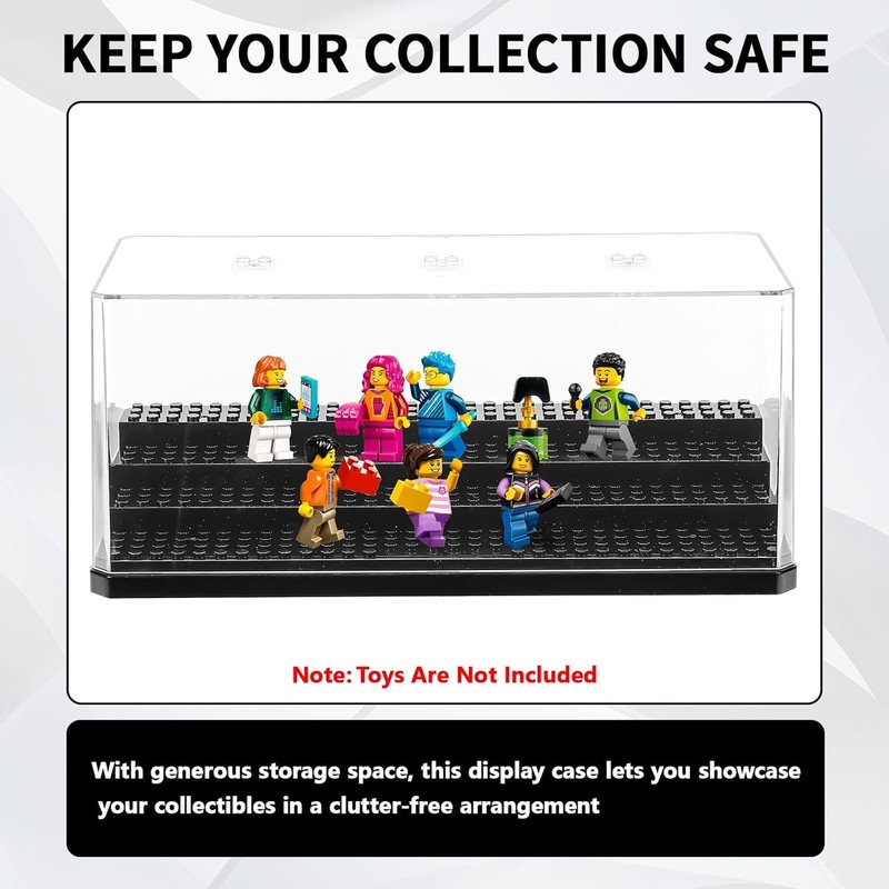 DVKKHD 4 Tier Minifigure Display Case, Clear Acrylic Storage Box,