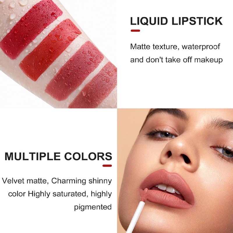 RUICHING RUICHING Nude Lip Liner and Lipstick Set, Brown Matte