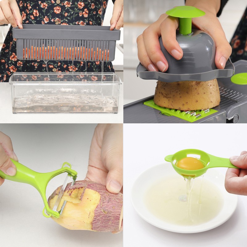 12 in 1 Multifunctional Vegetable Chopper Manual Chopper with Container