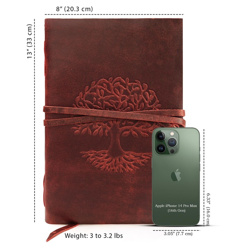 LUXEORIA Tree Of Life Leather Journal for Women and Men,