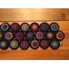 PRIMITIVE WOOL FELT PENNY RUG TABLE RUNNER CANDLE MAT IN