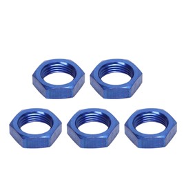 5 Pcs AN8 Female Thread Hex Locking Nut Metal Alloy Lock Nut Fitting Adapter Blue Replacement for Bulkhead Fittings