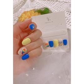 Handmade Nail - Sosom;Five Colors - Short Almond / 수제네일 - 소솜 ; 오색비 - 숏 아몬드
