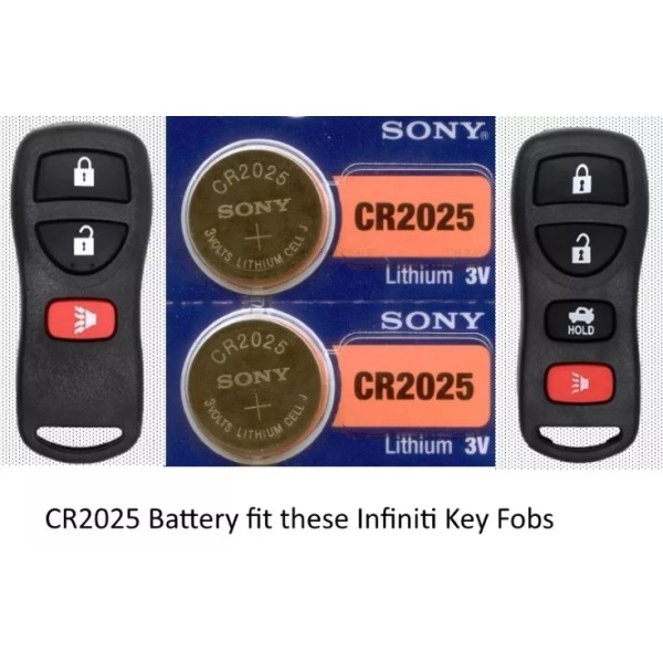 Unbranded 2 Pk Remote Key Fob Battery Sony Murata CR2025