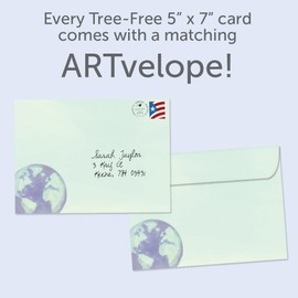 Tree-Free Greetings - Season's Greeting Cards - Artful Designs - 12 Cards + Matching Envelopes - Made in USA - 100% Recycled Paper - 5 x 7 - Joy to You (HP25230)