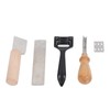 Metal Leather Skiver Set Easy Cutting Incisive Curved Handle Safety