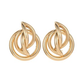 LPYO Gold Geometric Earrings for Women Trendy Chunky Gold Knot Hoop Earrings Long Link Hollow Statement Dangle Drop Earrings Jewelry Gifts, Zinc, No Gemstone