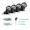2 inch Swivel Caster Wheels Without Brake and No Noise