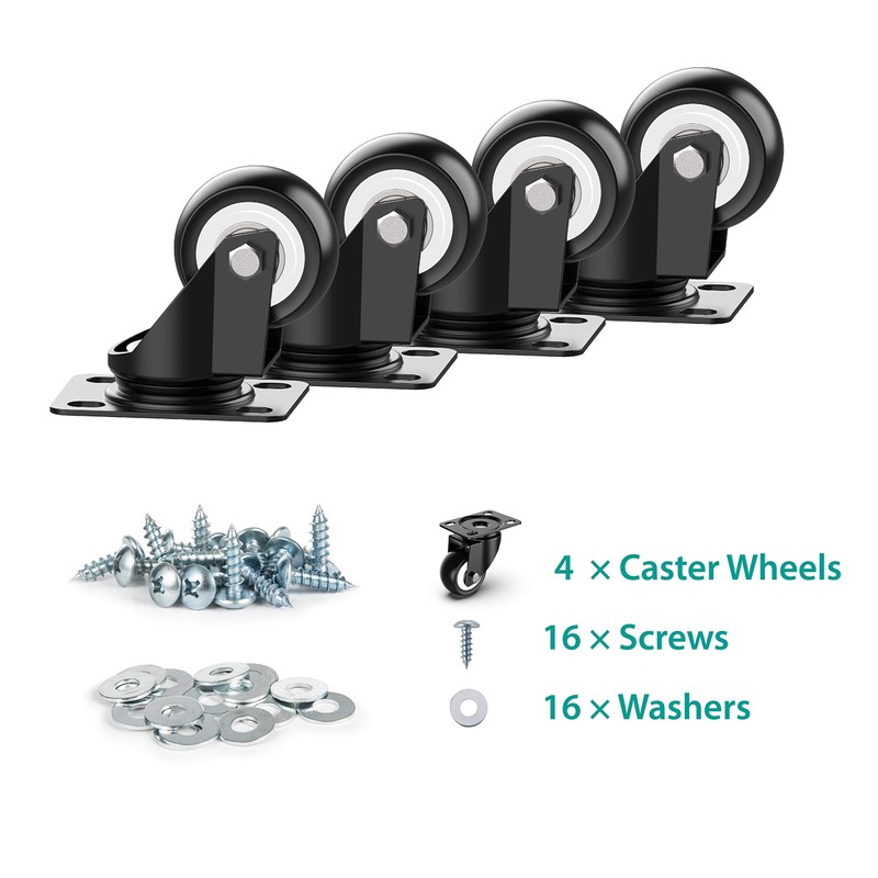 2 inch Swivel Caster Wheels Without Brake and No Noise