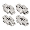 4Pcs Mini Zinc Alloy Cross Hidden Hinge 180 Degree Swing