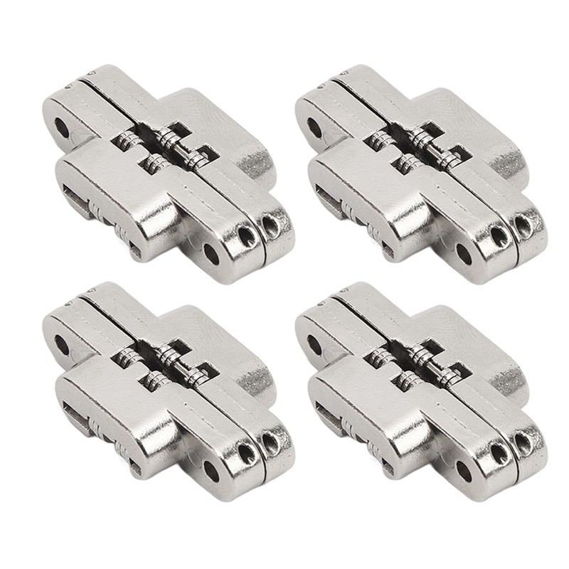 4Pcs Mini Zinc Alloy Cross Hidden Hinge 180 Degree Swing
