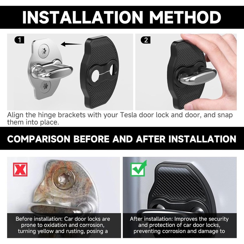 TPU Car Door Lock Cover Protector Set for 2019-2026 Model