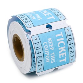 DGBDPACK 250 Raffle Tickets, 50/50 Double Roll Tickets for Raffles, Carnival, Door Prizes and Class Reward (Blue)