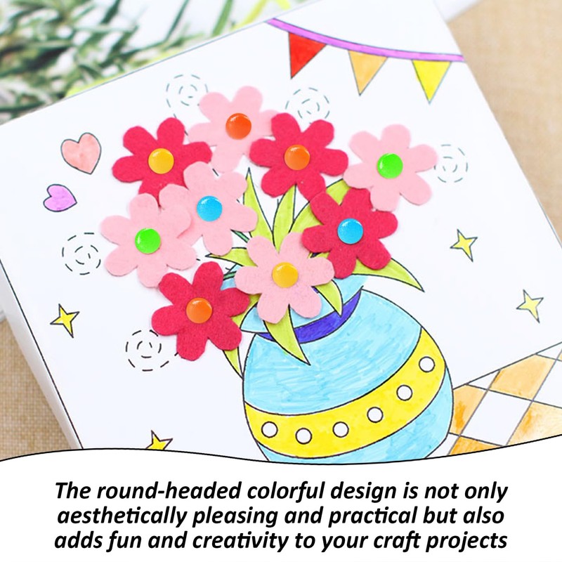 200 Colored Round Head Two-Leg Nails, Creative Sample Bag Clips,