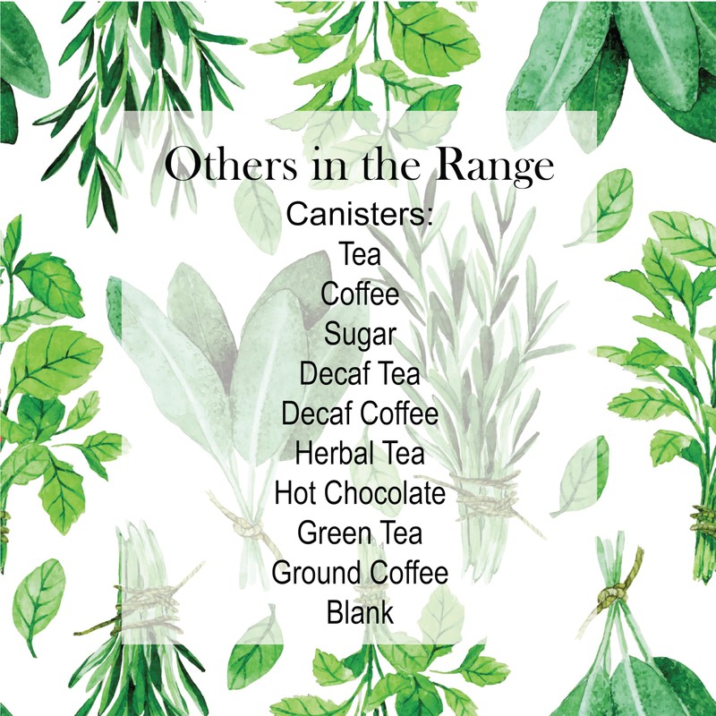 Purely Home Kitchen Herbs Peppermint Tea Storage Canister - White