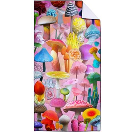 XSMEI Colorful Mushroom Beach Towel, Soft Lightweight Sand Free Quick Dry Microfiber Towels, Extra Large 36" x 72"