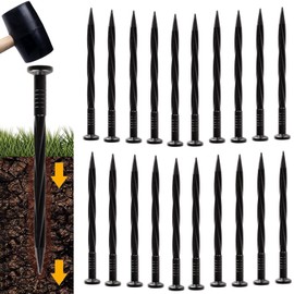 50 Pack Metal Landscape Stakes,Artificial Turf Spikes, 6 Gauge Large Landscaping Nails,Green Edging Anchoring Staple for Garden Ground Grass Lawn Paver for Paver Edging (20CM, 100)