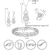 Clearine Jewellery Set for Women Silver Plated Clear Teardrop Cubic