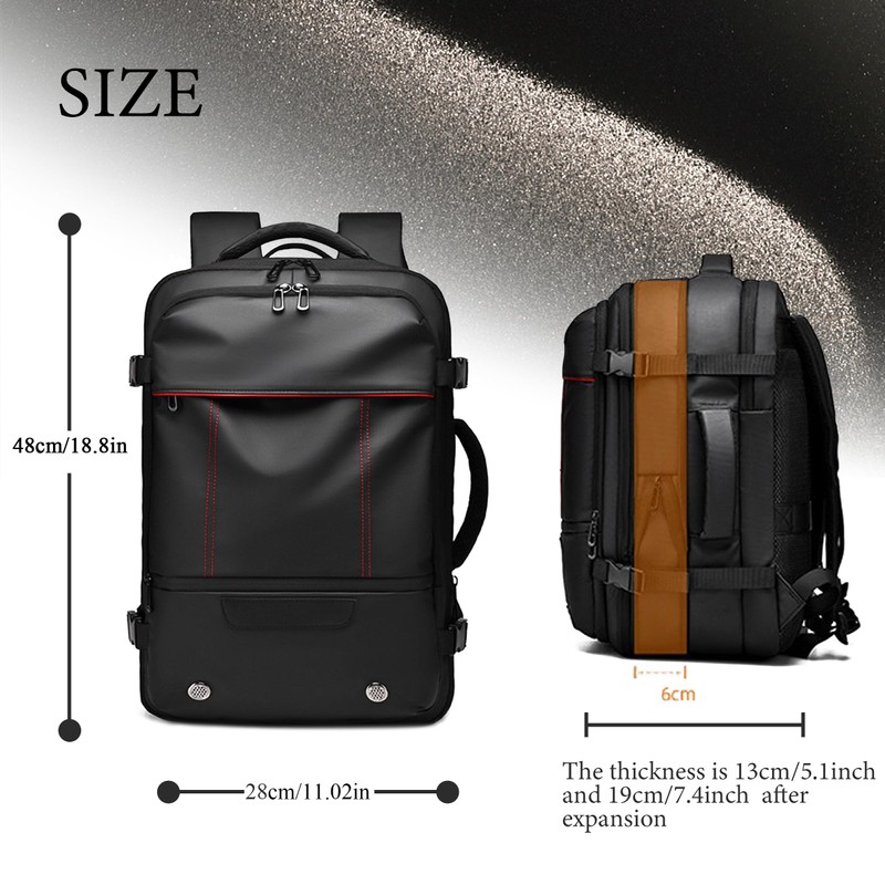 JEUXDOS Vacuum Backpack for Travel, 25 Inch Expandable Vacuum Compression
