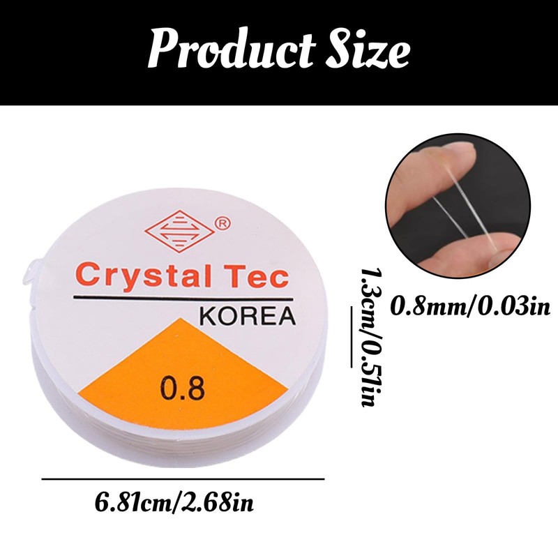 10 Rolls Clear Elastic Thread, Clear Elastic String for Bracelet