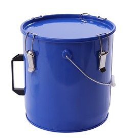 Deep Fryer Oil Storage Container, Oil Transport Container 6 Gal Metal Bucket with Lid & Lock Clips Oil Transport Container for Hot Oil Storage
