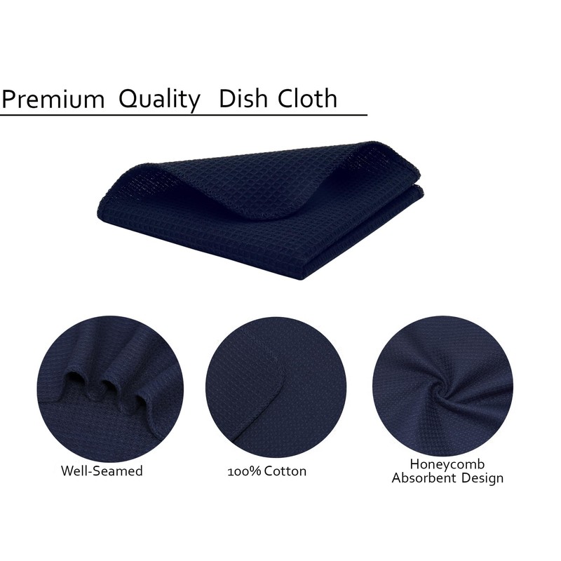 PurpleEssences Waffle Weave Kitchen Solid Dish Cloths 100% Cotton, Ultra