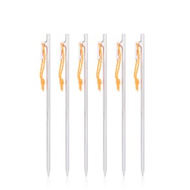 Boundless Voyage Titanium Pegs, Forged, Lightweight, Strong, with Reflective Rope, 7.9/9.4/11.8/13.8/15.7 inches (20/24/30/35/40 cm), 4/6 Set, Titanium Tent Pegs, Tarp Stakes, Outdoor/Camping Supplies