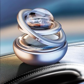 Solar-Powered Car Air Freshener Diffuser, Rotating Refillable Air Purifier, Drift Dashboard Decoration, Auto-Rotation Fresh Fragrance for Interior, Ideal for Car Enthusiasts