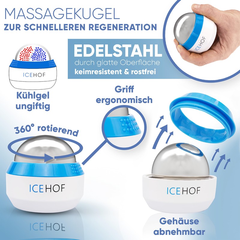 ICEHOF Massage Ball with Cooling Gel - Wellness Cold/Hot Therapy