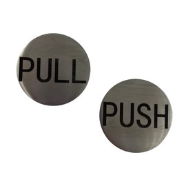 CRL Brushed Stainless 2" Round Push/Pull Set - Etched Stainless Steel