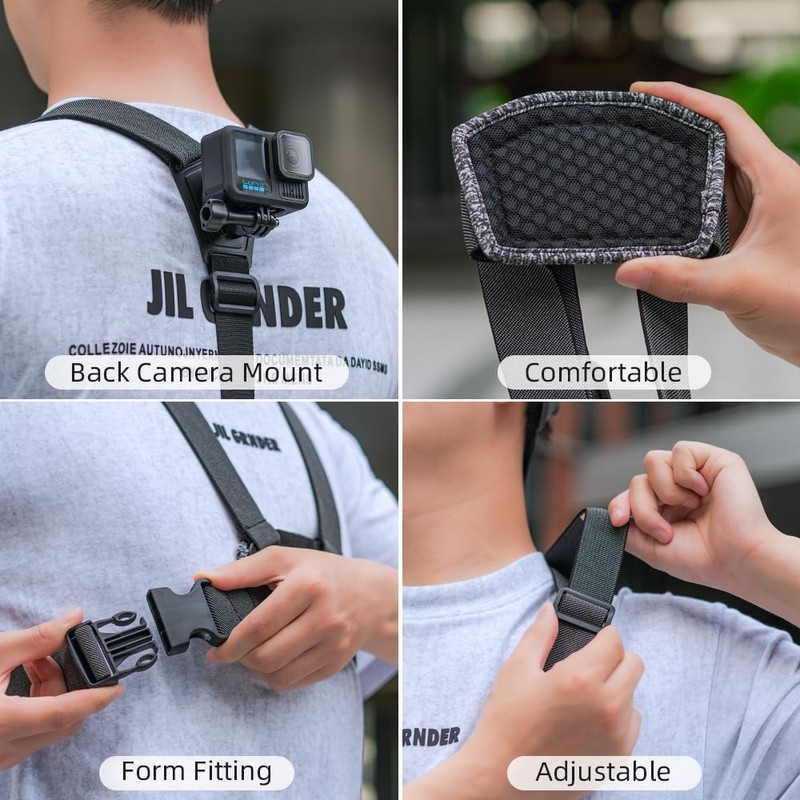 Rugvis Quick Release Adjustable Chest Mount Harness Strap，Chest Strap Body