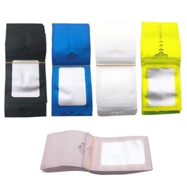 Markeny 250 Pack Mylar Zip Lock Bags Aluminum Foil Bags, Metallic Mylar Foil Flat ZipLock Food Storage Bags Pouch, 6 x 10 cm/ 2.36 x 3.94 inch, 5 Color