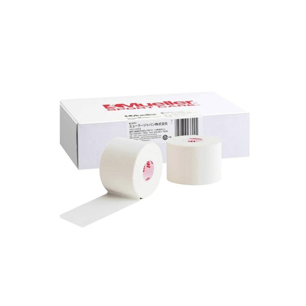 Mueller 56105 White Tape, Non-Stretch Cotton Tape, White Pro, Athletic Tape, Width 1.5 inches (38 mm), Tape Length 52.8 ft (13.7 m), Small Pack (6 Pieces), Hand Cut Edge Construction, Latex Free (Synthetic Rubber), For Securing Feet, Wrists, Achilles Tendons, Elbows, Joints