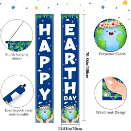 Earth Day Decorations, April 22 Happy Earth Day Banners Porch Sign, Weather-Resistant Environmental Protection Party Supplies for Home & Classroom