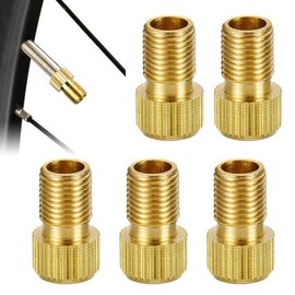 French Valve Adapter with Sealing Ring, 5 Pieces Bicycle Valve Converter for DV/SV to AV, Brass Tubeless Valve Adapter, Bicycle Valve Adapter Set, Bicycle Accessories