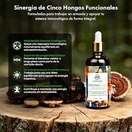 InmunoFunga - Extracto de 5 Hongos | Tintura de Doble Extracción con Reishi, Chaga y Cola de Pavo | Complemento Nutricional para el Estilo de Vida Act